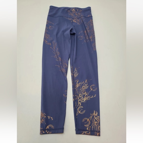 Sweaty Betty Pants - Sweaty Betty Goddess Leggings Crown Blue Bronze Foil 7/8 Length Size S W…